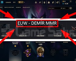 EUW / 60 LVL + 16 SKİN + DEMİR MMR + MAİL !!!