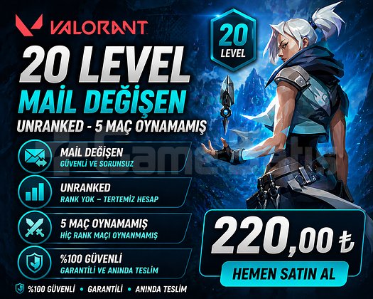 20 Level Unranked Hazır Hesap