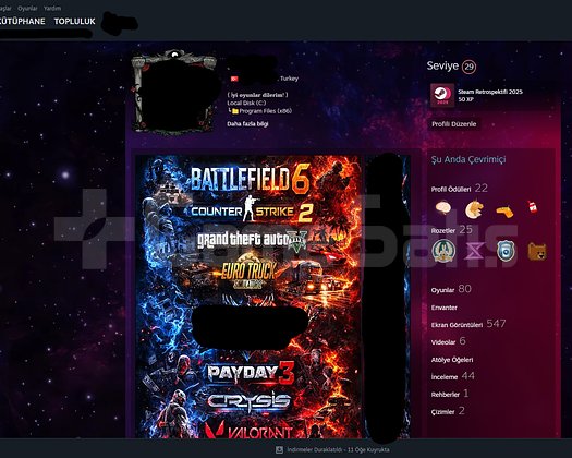 Steam Hesabı Satılık  45 Oyunlu Temiz Hesap