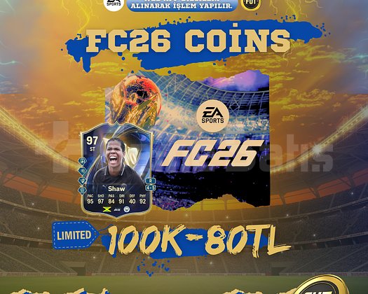 FC26 FUT Coins - 100K/80 TL Bütün Platformlar