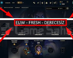 EUW / 36 LVL + 1 SKİN + FRESH + MAİL !!