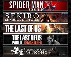 Spider 1 + Sekiro + TLOU1 + TLOU2 + Wukong