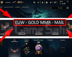EUW / 32 LVL + 1 SKİN + GOLD MMR + MAİL !!!