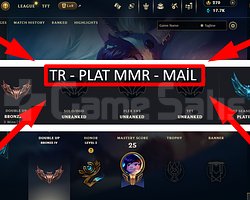 EUW / 34 LVL + 4 SKİN + PLAT MMR + MAİL !!!!