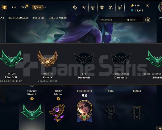 TR EMERALD 2 I MASTER ELO +30LP GAİN I 2017 HESAP