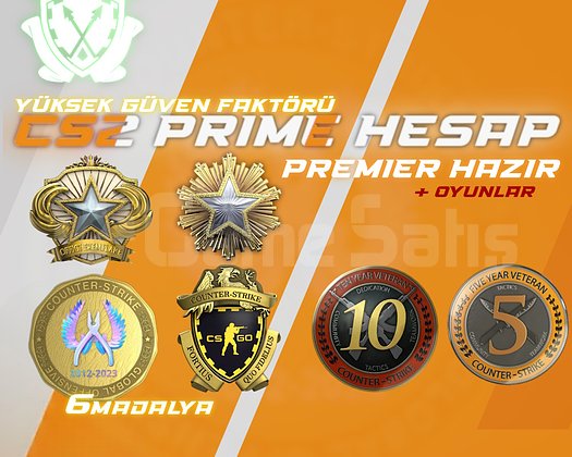 6 MADALYA / 600 SAAT + FACEIT + PREMIER HAZIR /