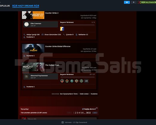 357 OYUN 112 LVL  STEAM HESABIM