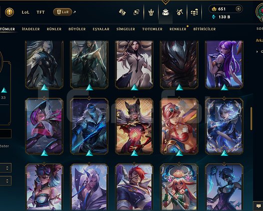 EUW / 274 LEVEL / 70 SKİN / 88 HERO +MAİL