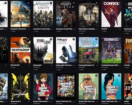 377 OYUNLU DOLU EPIC GAMES HESABI