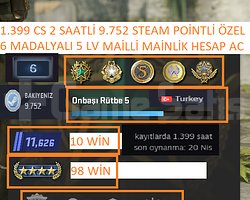 6 MADALYALI 5 LV 1.399 CS 2 SAATLİ 9.752 POİNTLİ M