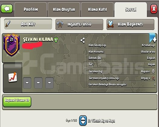 21 LVL ŞEVKİNİ KILANA BAŞKENT 10 MAX HEMEN TESLİM