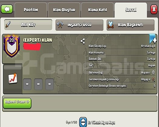 20 LVL EXPERT KLAN BAŞKENT 10 MAX HEMEN TESLİM