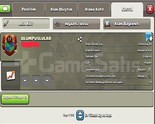 17 LEVEL OLUMPUSLULAR BAŞKENT 10 MAX HEMEN TESLİM