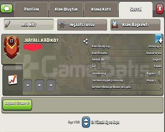 17 LVL HAYALİ KADIKÖY BAŞKENT 10 MAX HEMEN TESLİM