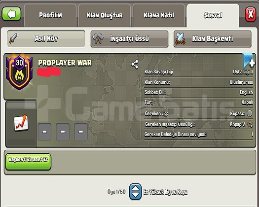30 LEVEL PRO PLAYER WAR BAŞKENT 3331 HEMEN TESLİM