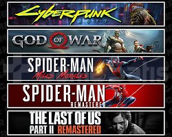 Cyberpunk + GOW + Miles + Spider 1 + TLOU2