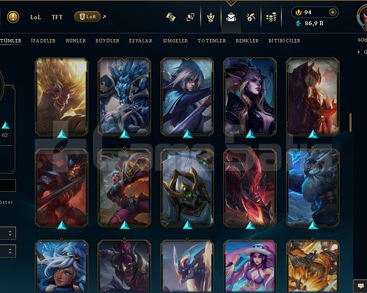 302 LEVEL / 125 SKİN / FUL HERO +MAİL +13K SATIŞ