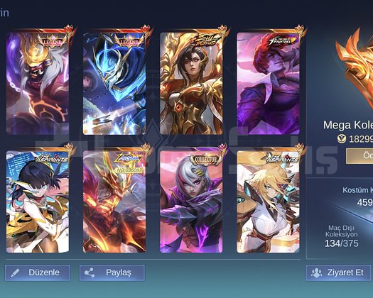Mega 4 Aranan kostumler epic baseli mükemmel hesap