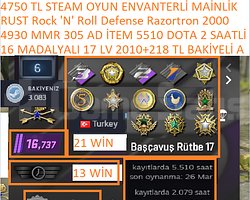 16 MADALYALI 17 LV FACEİT 2010+218 TL STEAM BAKİYE