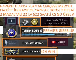 2 MADALYALI 22 LV 622 SAATLİ FACEİT İLK KAYIT OL Y