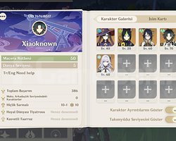 Genshin Eu , 50Ar , 54 reçin , skirk,xiao