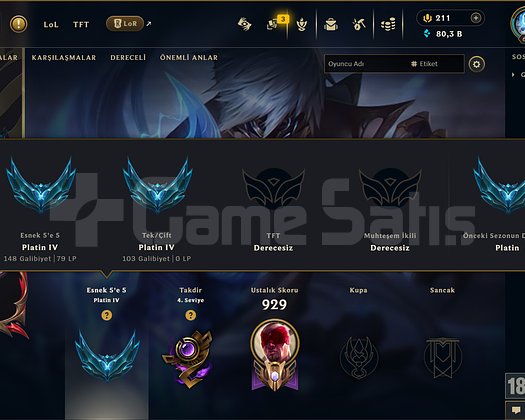 511 KOSTÜM 606 LVL 80K ÖZ EFSANE DOLU MAİL HESAP