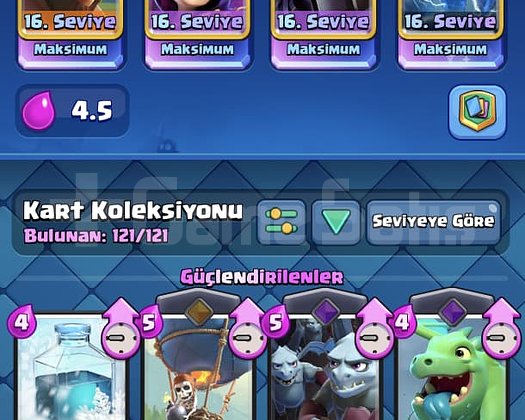 15 LVL full + full hesap 16. seviye full deste