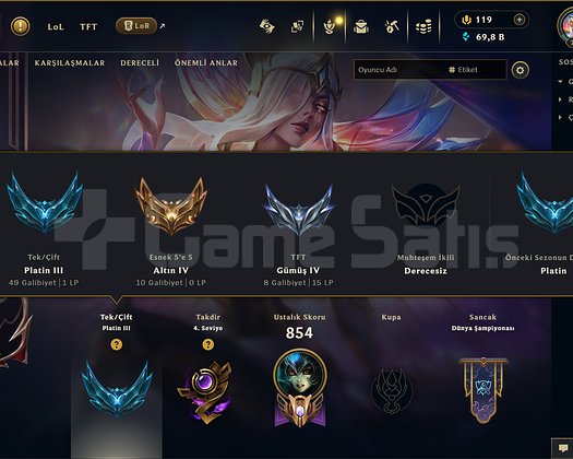 472 KOSTÜM 69K ÖZ 746 LVL EFSANE DOLU MAİL HESAP