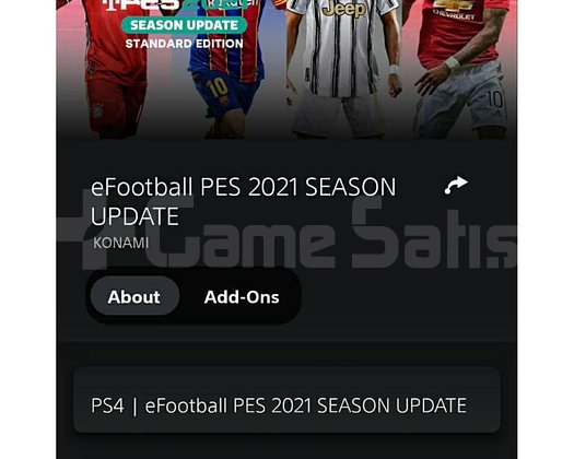 PES 2021 Hesap Satışı PS4 / PS5 Uyumlu ack oku