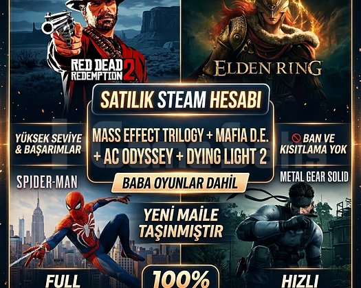 ACİL 24 SAAT ELDEN RING 100 + RDR2 + 32 OYUN