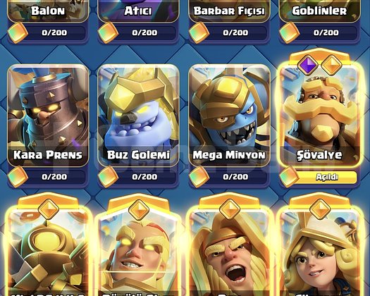 76 level 14.000 kupa  25 tane max kart 27 evrim