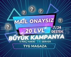 TR +20 LVL UNRANKED - MAİL ONAYSIZ - FRESH- +5 MAÇ