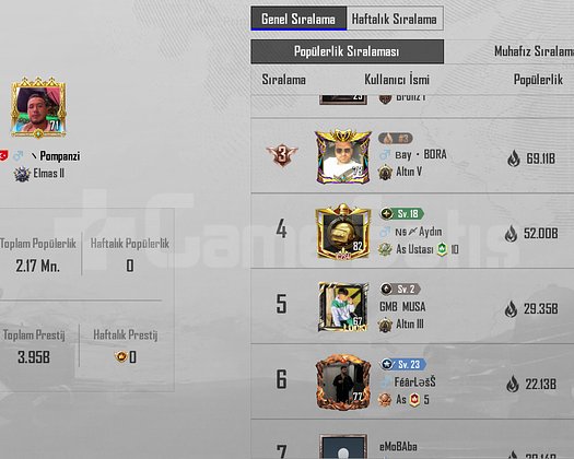 Buz 3SEVİYE 2m Popülerlik Pubg Mobile