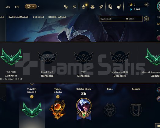 EUW ZÜMRÜT 2 YÜKSEK MMR SORUNSUZ HESAP