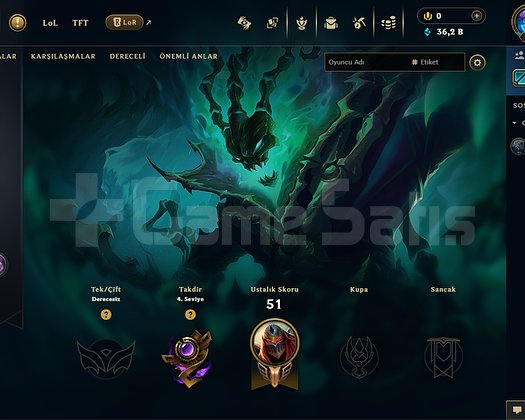 30 LVL BOL KOSTÜMLÜ UNRANKED HESAP HANDMADE!