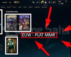 EUW / 40 LVL + 3 SKİN + PLAT MMR + MAİL+TEL !!