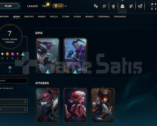 EUW / 40 LVL + 7 SKİN + DERECESİZ + MAİL !!