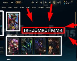 TR / 112 LVL + 24 SKİN + ZÜMRÜT MMR + MAİL !!!