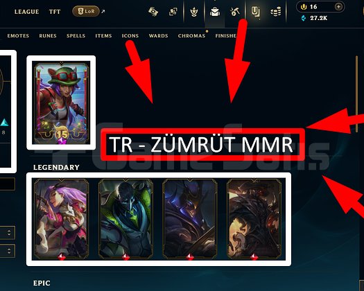 TR / 112 LVL + 24 SKİN + ZÜMRÜT MMR + MAİL !!!