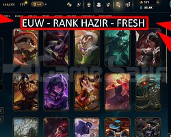 EUW / 45 LVL + 2 SKİN + FRESH + DERECESİZ !!!