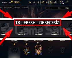 TR / 36 LVL + 5 SKİN + FRESH + DERECESİZ !!!