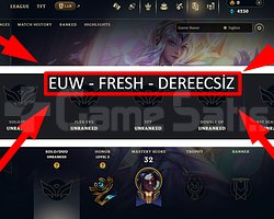 EUW / 40 LVL + 2 SKİN + ELEMENT LUX + FRESH !!!