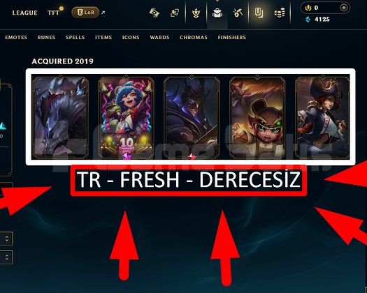 TR / 33 LVL + 5 SKİN + FRESH + DERECESİZ + MAİL !!