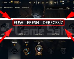 EUW / 30 LVL + 2 SKİN + FRESH + DERECESİZ !!