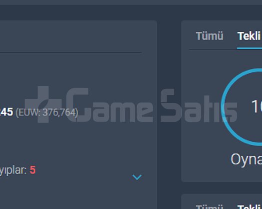 EUW PLAT 4 +30  -10  AZ OYUN OYNANMIŞ
