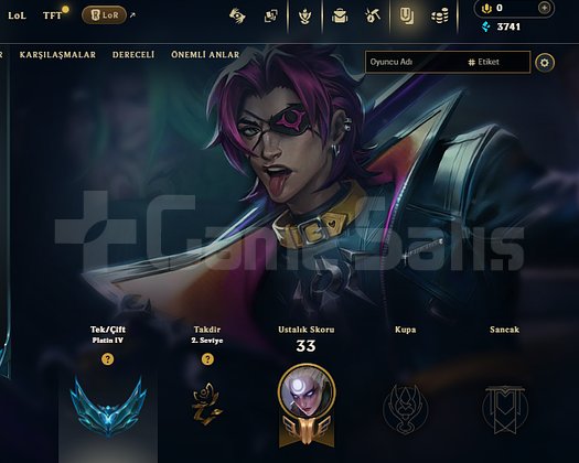 EUW PLAT 4 +30  -10  AZ OYUN OYNANMIŞ