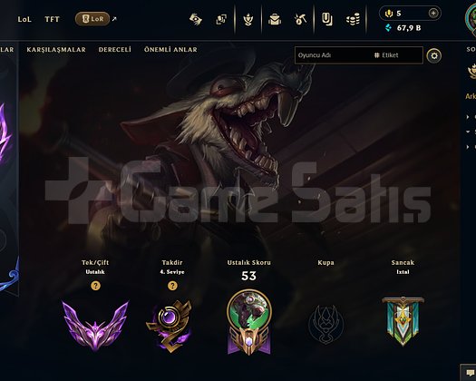 TR MASTER  37 CHAMP, 15 SKIN +68K M.Ö