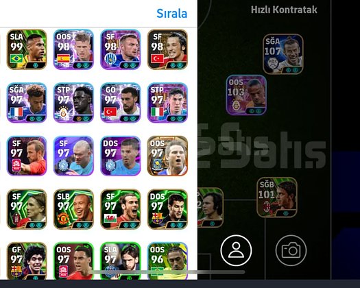 eFootball 3225 KG HESAP NADİR KARTLI TEK BAG