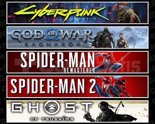 Cyberpunk + Ragnarök + Spider 1 + 2  + Tsushima