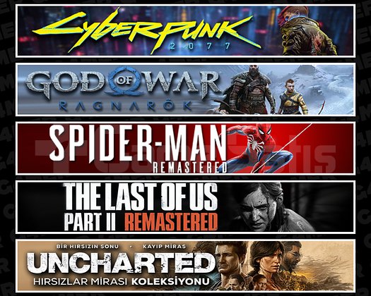 Cyberpunk + Ragnarök + Spider 1 + TLOU2 +Uncharted